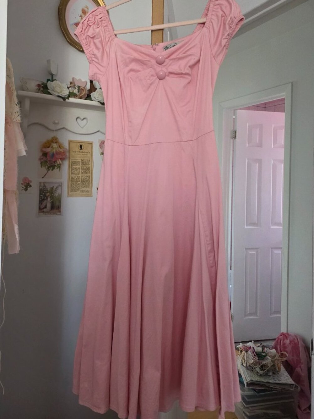 Collectif Pink retro style dress